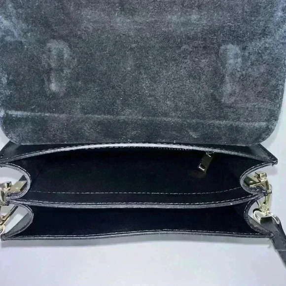 New ROBERTA ROSSI Genuine Leather Flap Satchel/Crossbody Bag Black Made In Italy - Picture 15 of 16